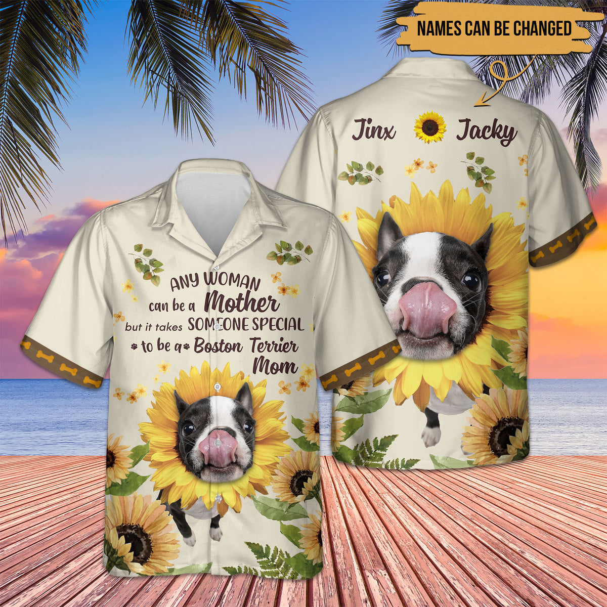 Boston Terrier Hawaiian Shirt, Boston Terrier Hawaiian Shirt, Aloha Shirt For Dog Lover
