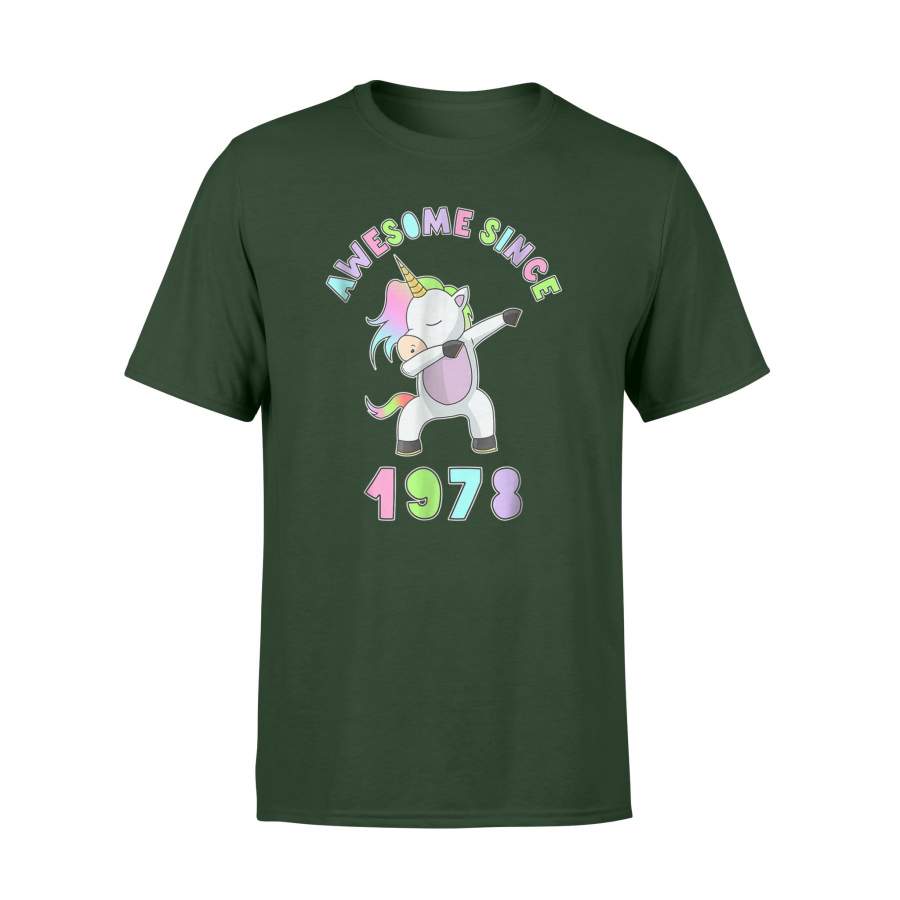 40th Birthday Unicorn Dabbing Women Age 40 1978 T-Shirt