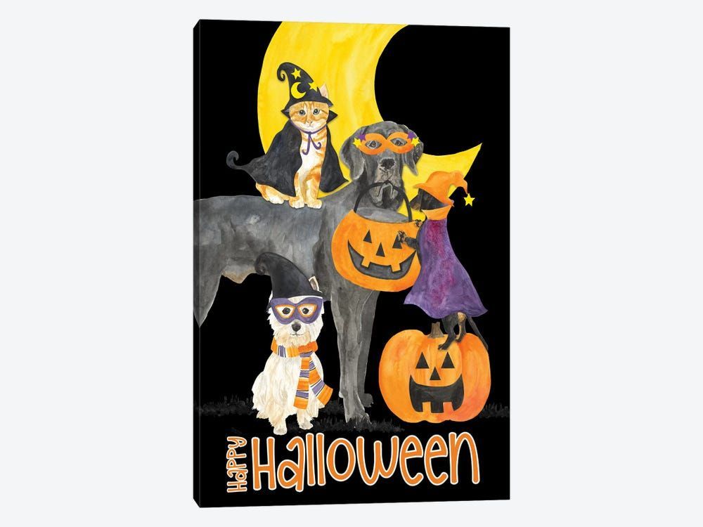 Fright Night Friends – Happy Halloween II Canvas Poster 8″x12″ 12×18″ 18″x26″ 24″x36″ 30″x45″