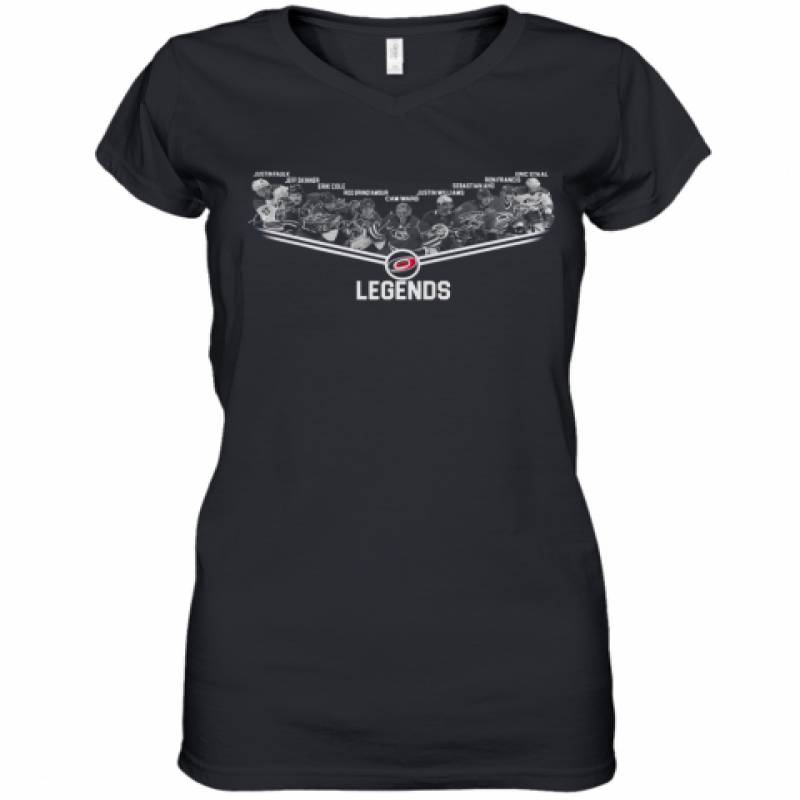 Carolina Hurricanes Legends Team Player Signature Women's V-Neck T-Shirt