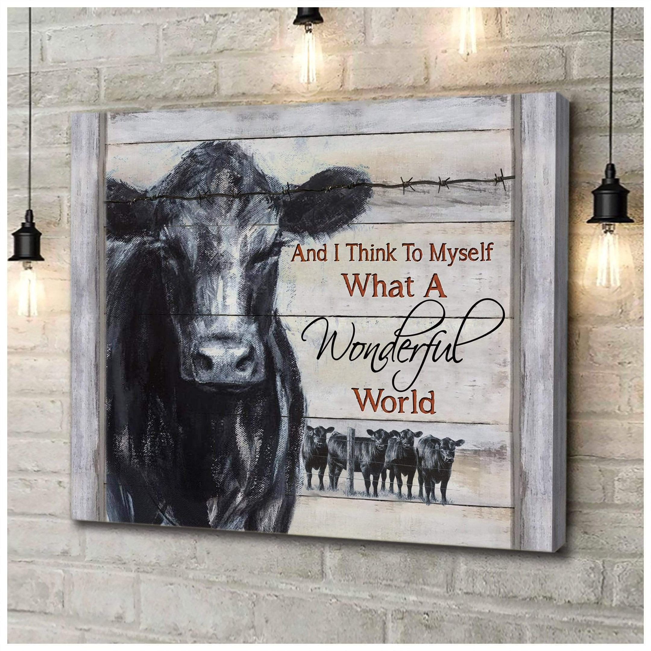 And I Think Cowwall Art Canvas Gift For Family, Wall Art Decor, Canvas Print, Home Decor