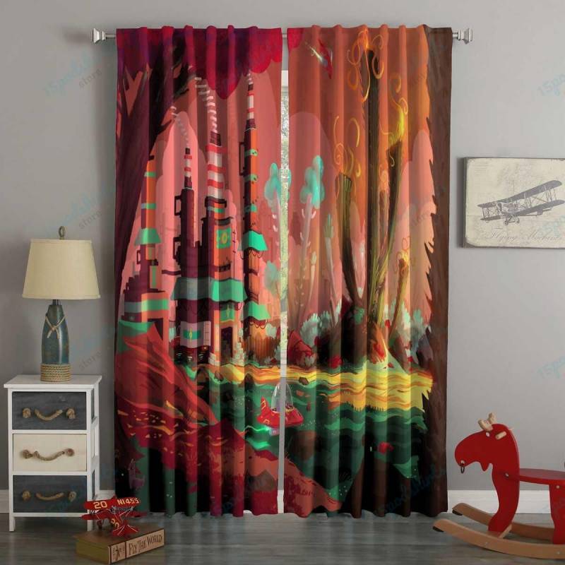 3D Printed Spaceship Planet Style Custom Living Room Curtains