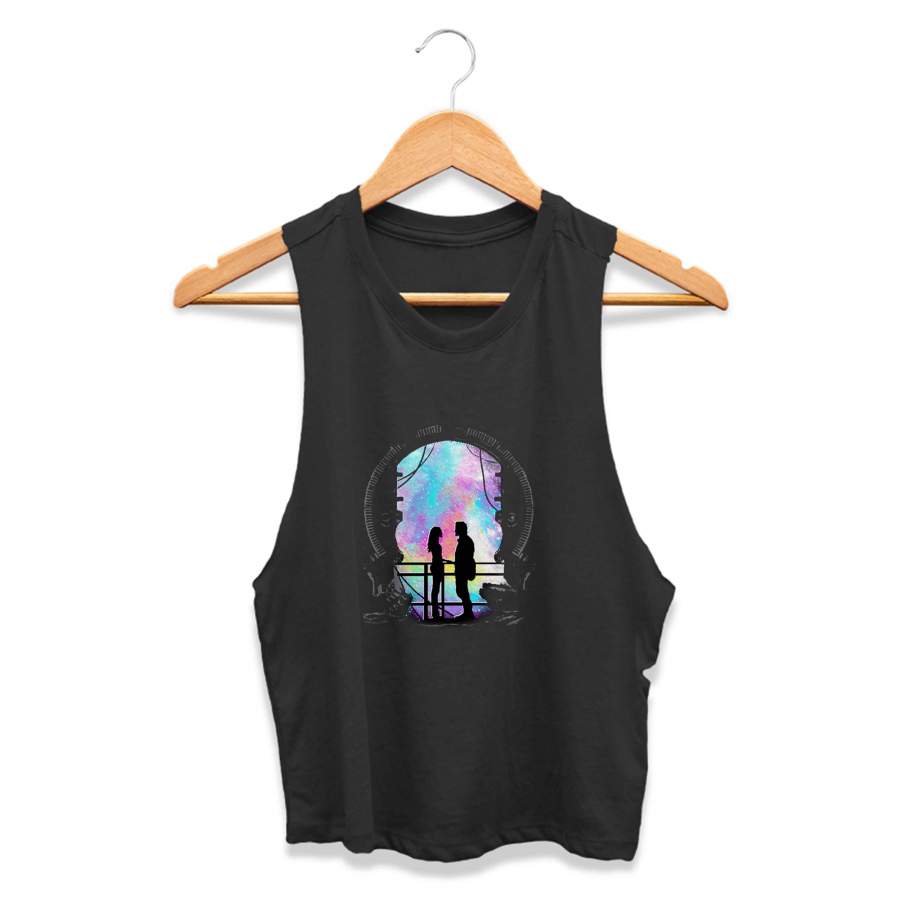 Universal Alignment Guardians Of The Galaxy Movie Popular Culture Gamora Star Lord CPY Womans Crop Tanktop Tee