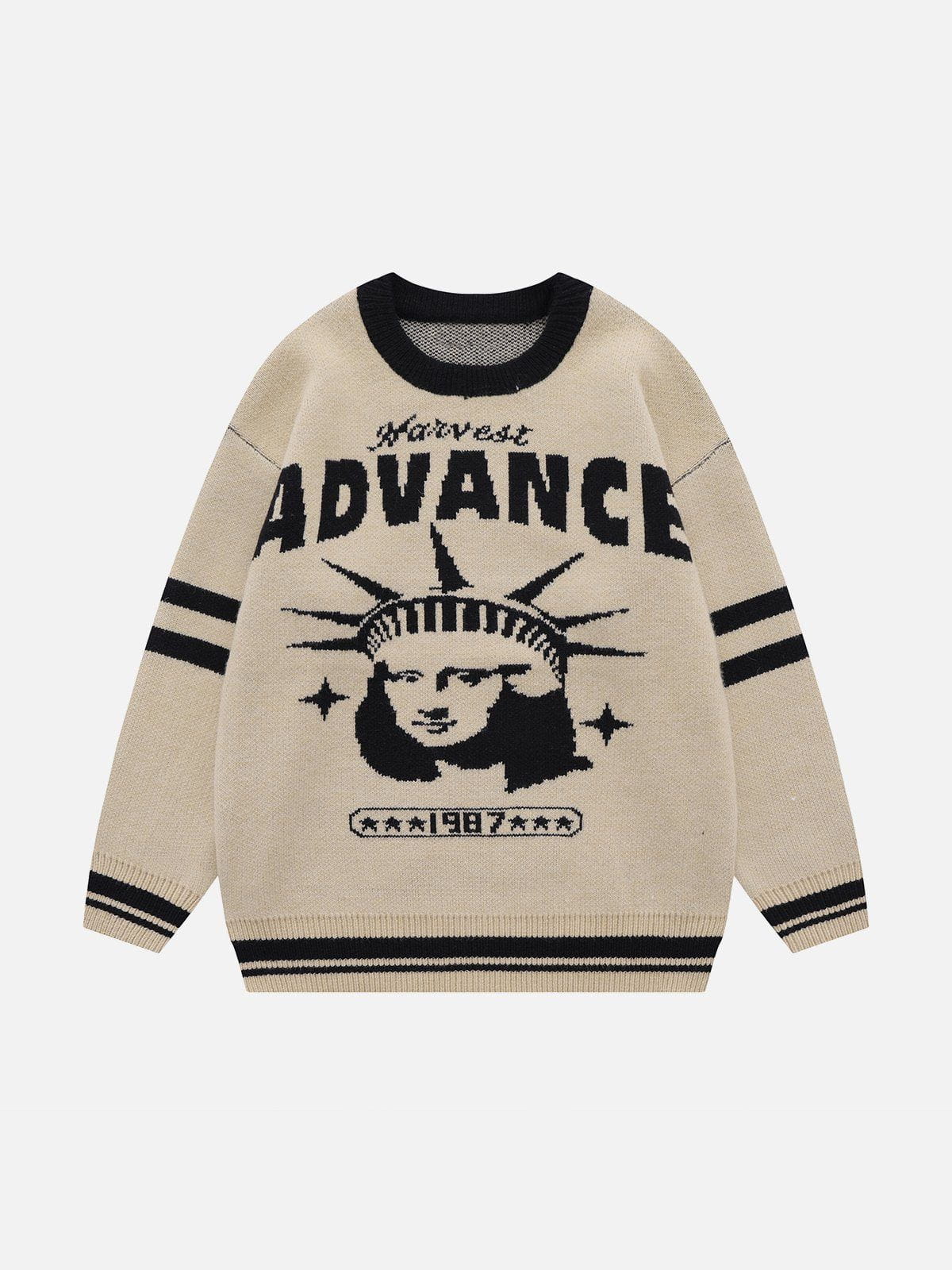 Talishko™ – Vintage “Advance” Print Sweater