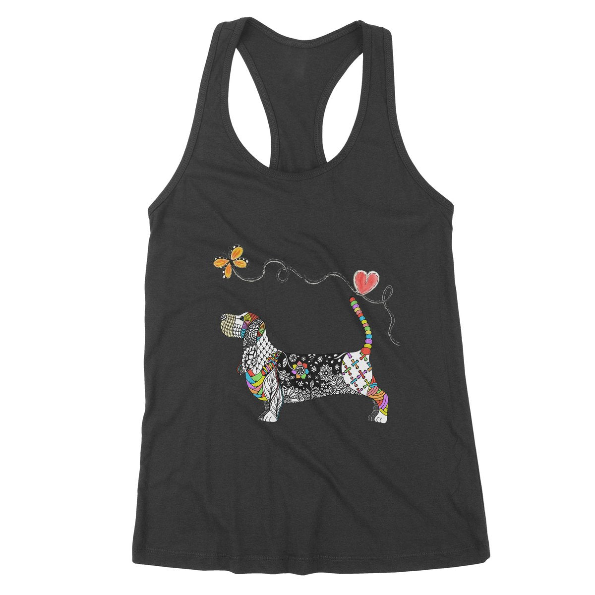 Zentangle Rainbow Basset – Premium Women’S Tank, Gift For Dog Lover, Gift For Basset Lover T-Shirt Hoodie All Color Size S-5Xl