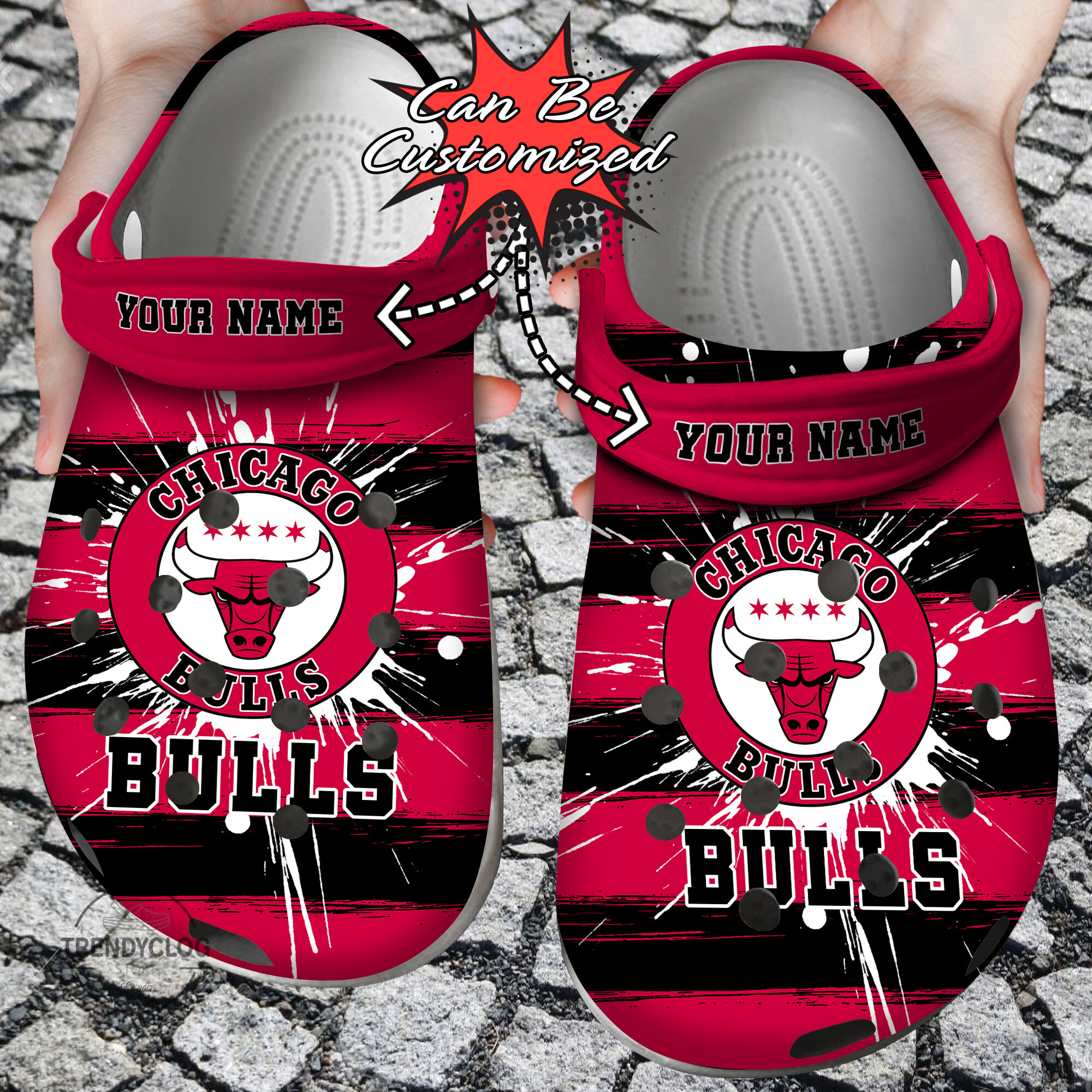 Basketball Crocs – Personalized C.Bulls Spoon Graphics Watercolour Clog Shoes