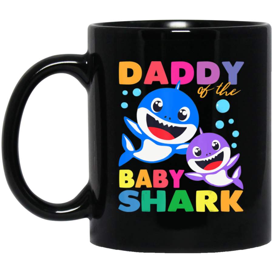 Daddy Of The Baby Shark Birthday Daddy Shark Fathers Day Black Mug