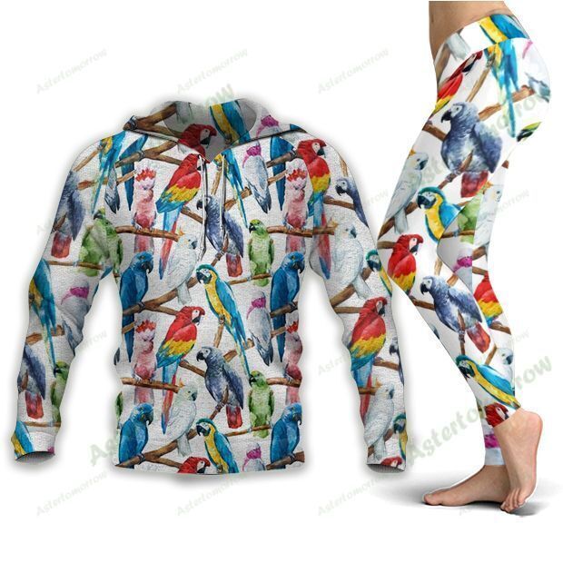 Birds Hoodie, Parrot, Birdwatching Hoodie + Leggings