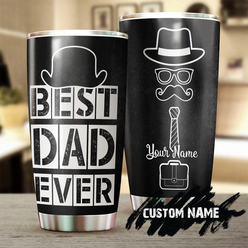 Best Dad Ever Personalized Tumbler-Birthday Christmas Gift Father’S Day Gift For Father Dad From Daughter Son