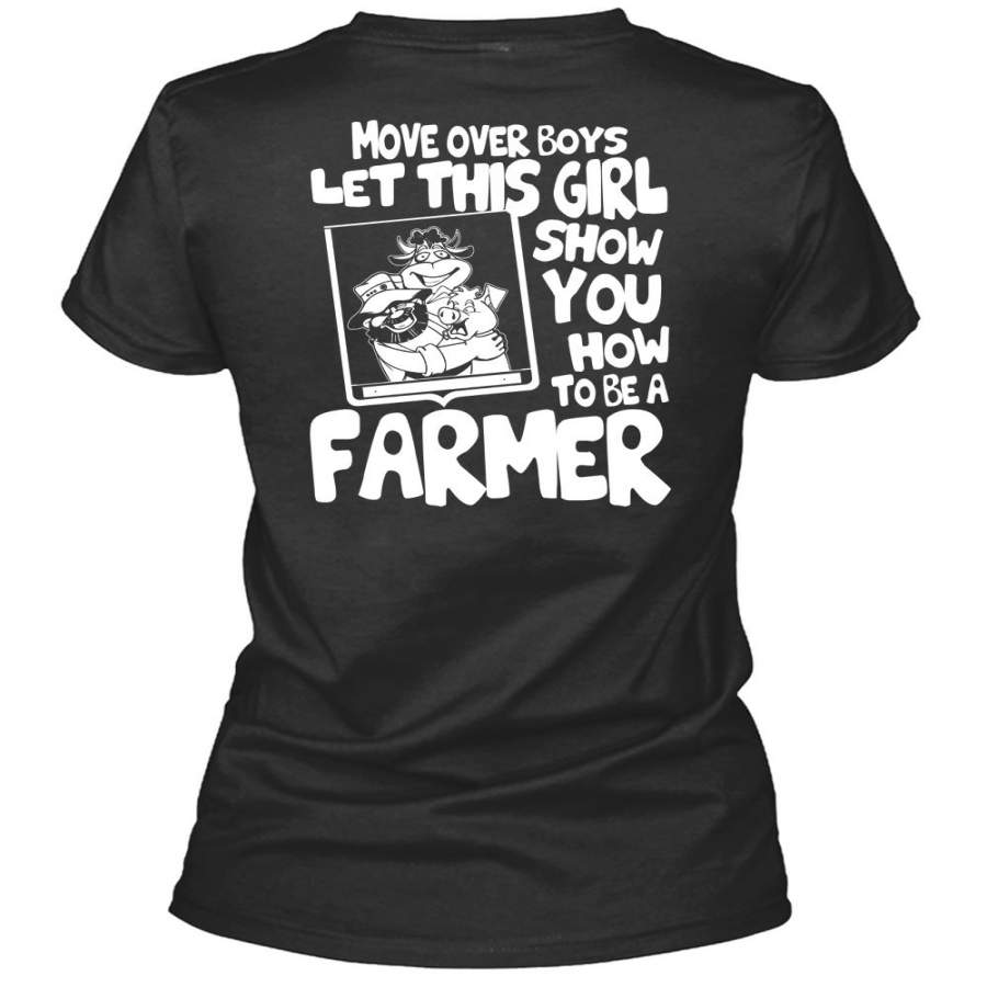 You How To Be A Farmer T Shirt, Being A Farmer T Shirt, Cool Shirt (Ladies LS Heather V-Neck)