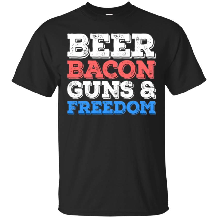 AGR Beer Bacon Guns And Freedom T-Shirt Fourth of July Gift