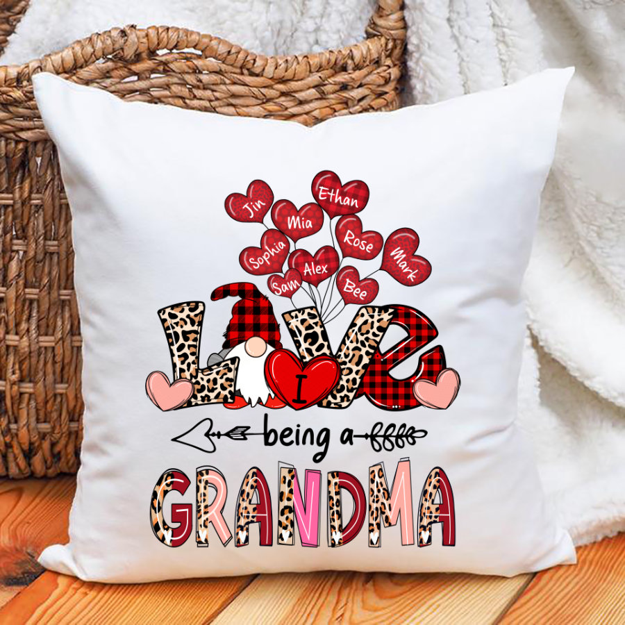 I Love Being A Grandma Gnome Leopard Pillow