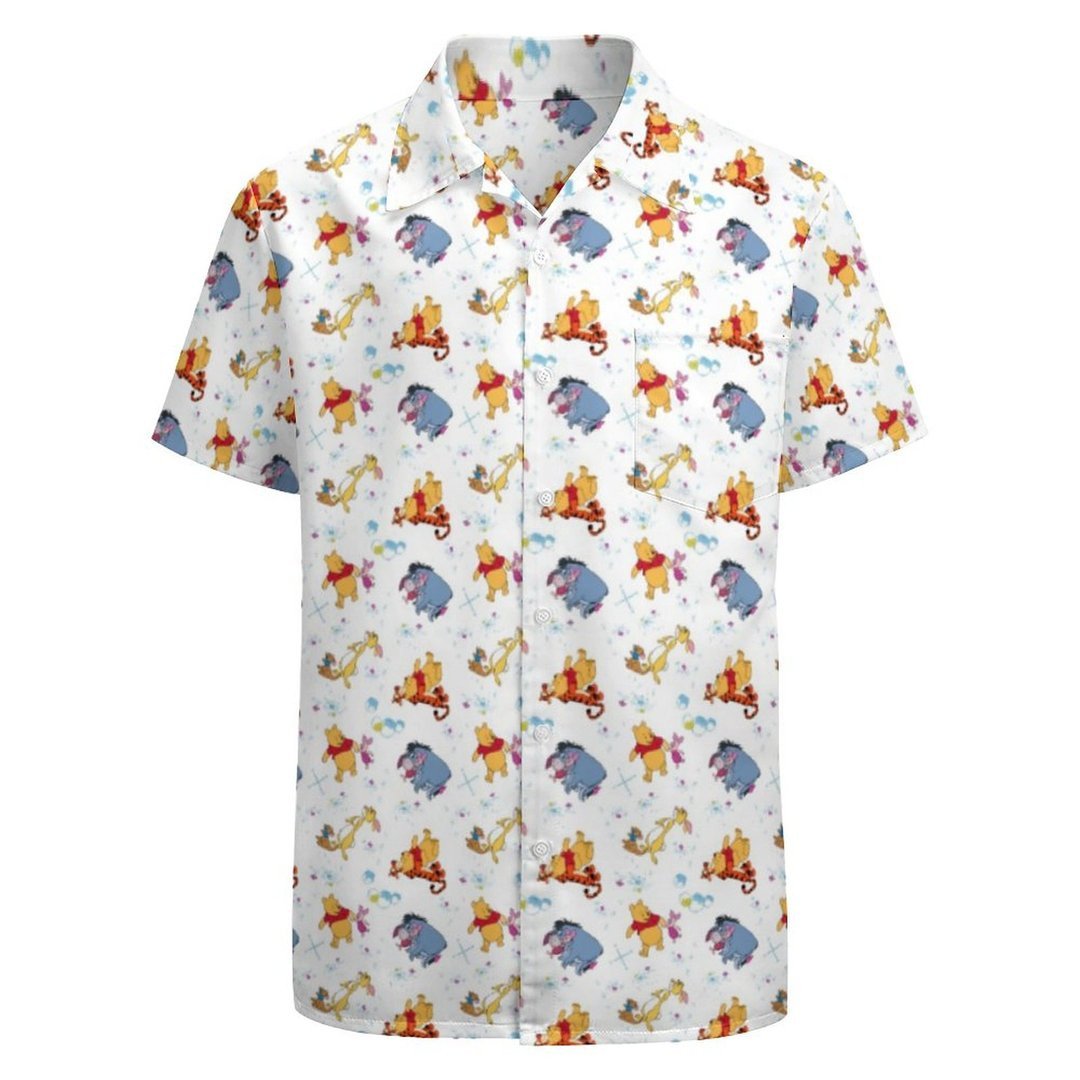 Winnie Pooh Hanging With Friends All Over Print Hawaii Shirt White Ha105632