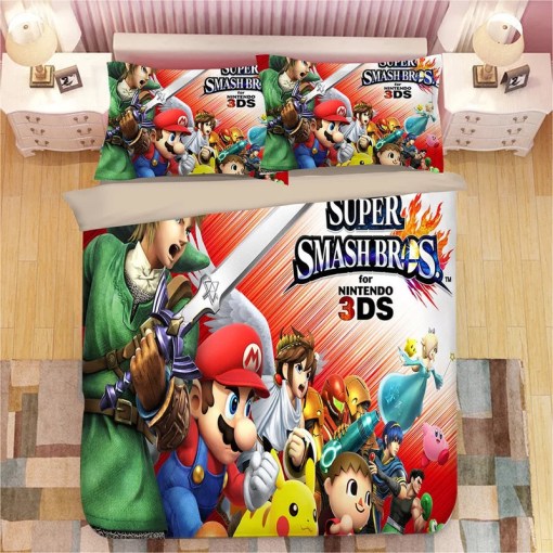 Super Smash Bros Ultimate Mario 11 Duvet Cover Pillowcase Home Decor 3D Bedding Set