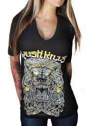 Women’S Eye Of The Lion V Neck Women’S Tee By Kush Kills Clothing