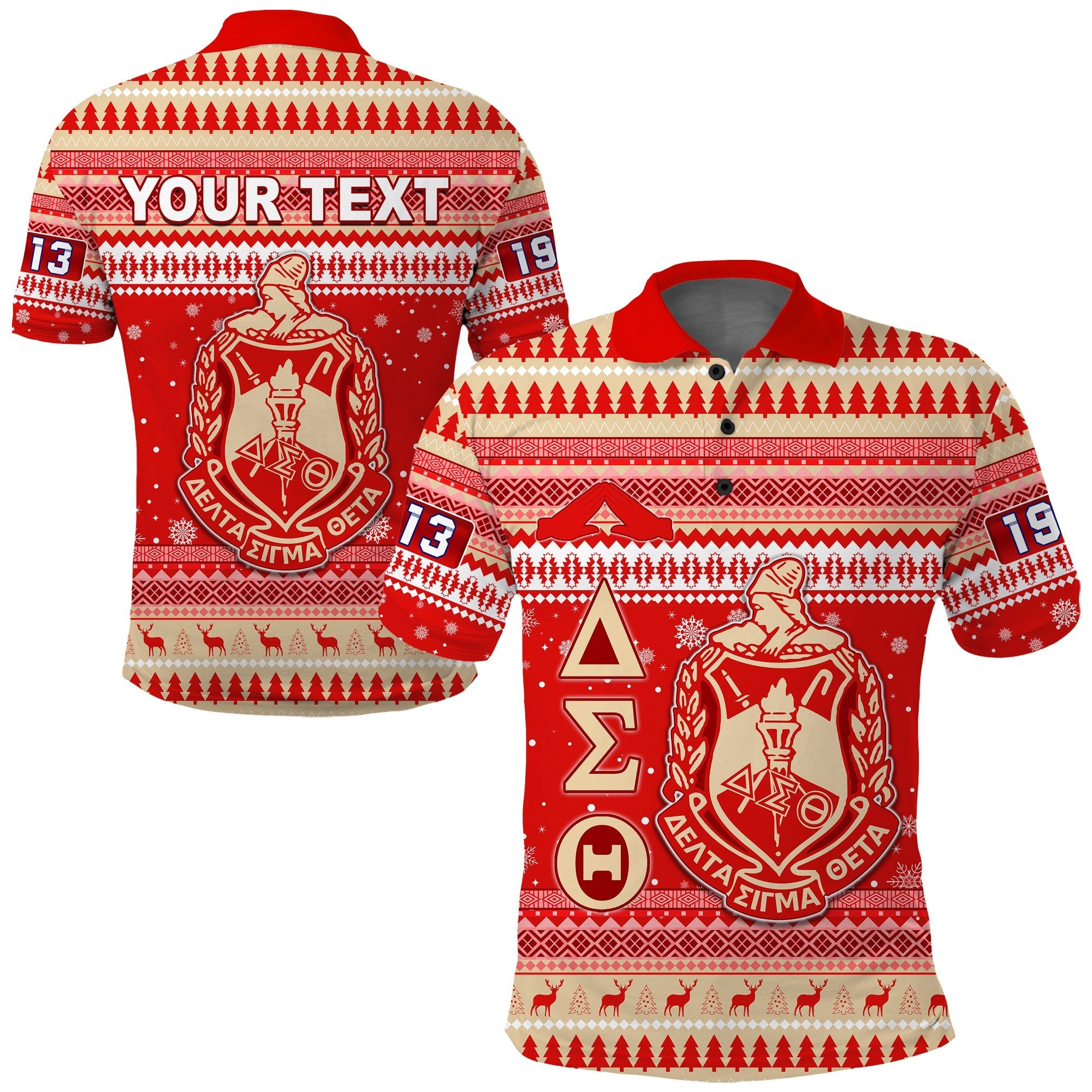 Sorority Polo – Personalized Delta Sigma Theta Christmas Polo Shirt African Pattern