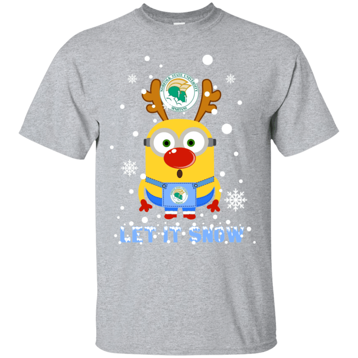 Buy Minion Norfolk State Spartans Ugly Christmas Sweaters Let It Snow Ultra Cotton T-Shirt