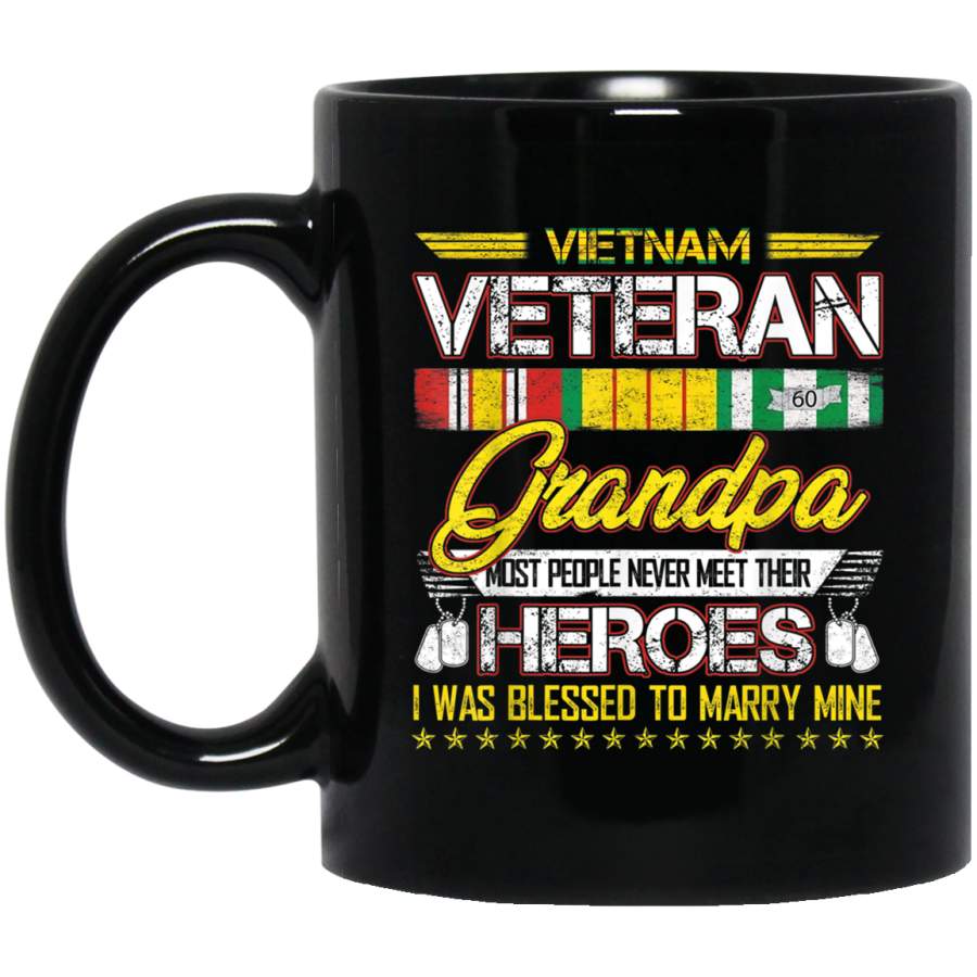 Vietnam Veteran Grandpa Shirt Raised By My Hero Gift Mug