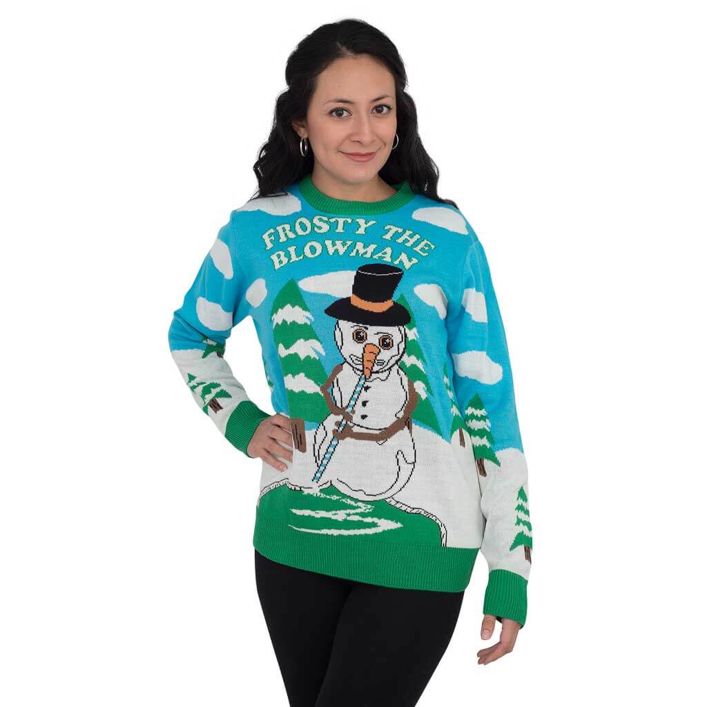 Women’S Frosty The Blowman Snowman Ugly Christmas Sweater