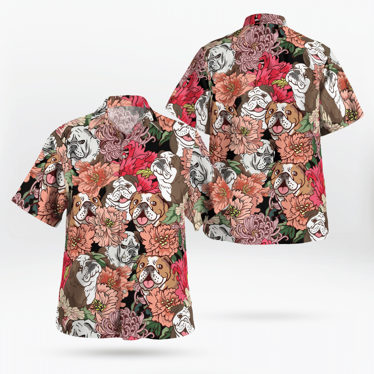 Bulldog Flower Hawaii Shirt Ha101983