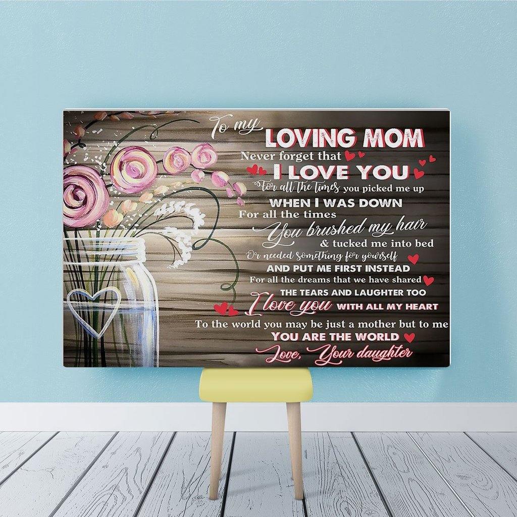 To My Loving Mom From Daughters  – Gift For Mom For Mother’S Day, Unique Gifts Home Decor Gift For Family – Sherpa Blanket Fleece Blanket Premium Wall Art