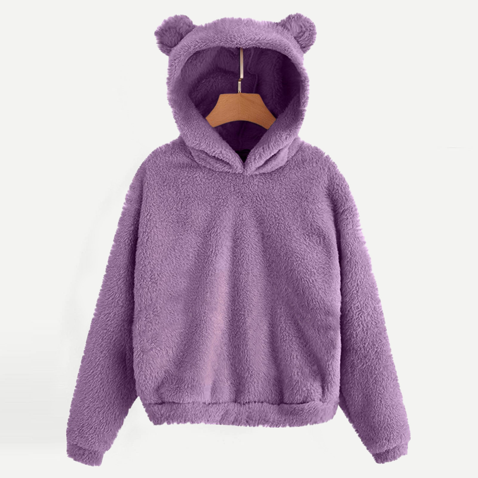 5XL Cute Bear Ear Fuzzy Hoodie Pullover Korean Fashion Loose Warm Fleece Sweatshirt Women’s Hoodies Jacket Coat худи оверсайз alx