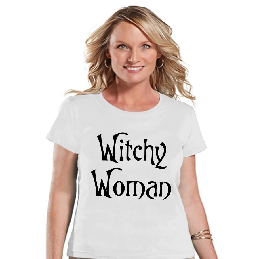 Women's Halloween Shirt - Funny Halloween Costume Shirt - Witchy Woman - Halloween Party - Adult Halloween Costumes - White Halloween Shirt x Halloween costumes 2024