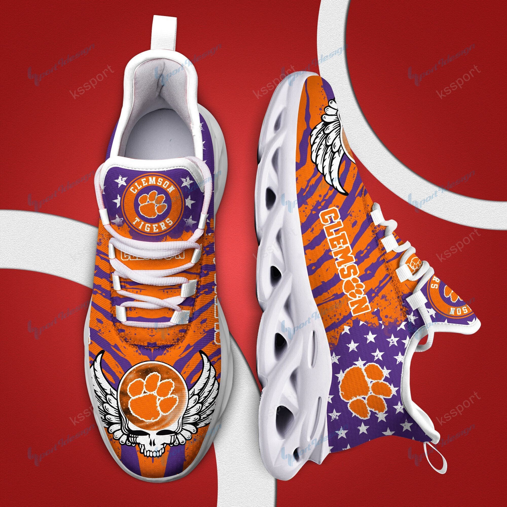 Clemson Tigers Yezy Running Sneakers Bb745