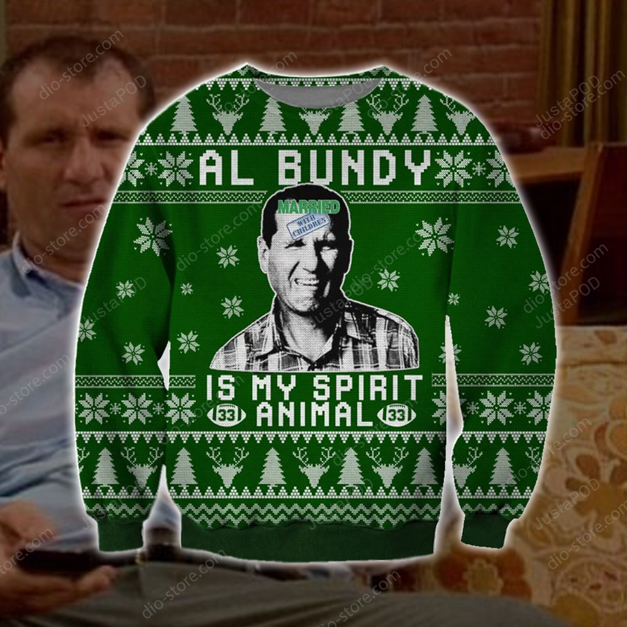 Al Bundy Knitting Pattern Ugly Christmas Sweater, All Over Print Sweatshirt