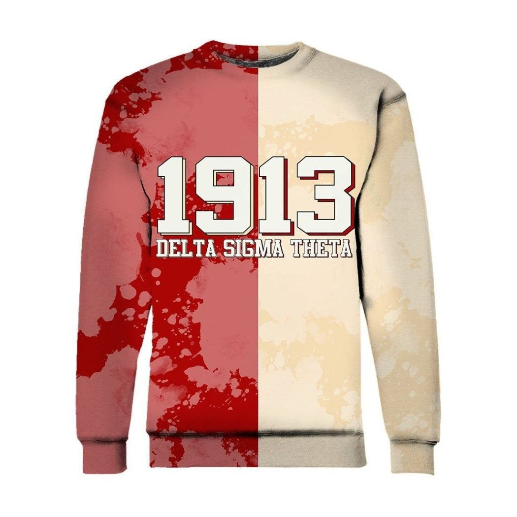 Sorority Sweatshirt – Delta Sigma Theta White Paint Sweatshirt