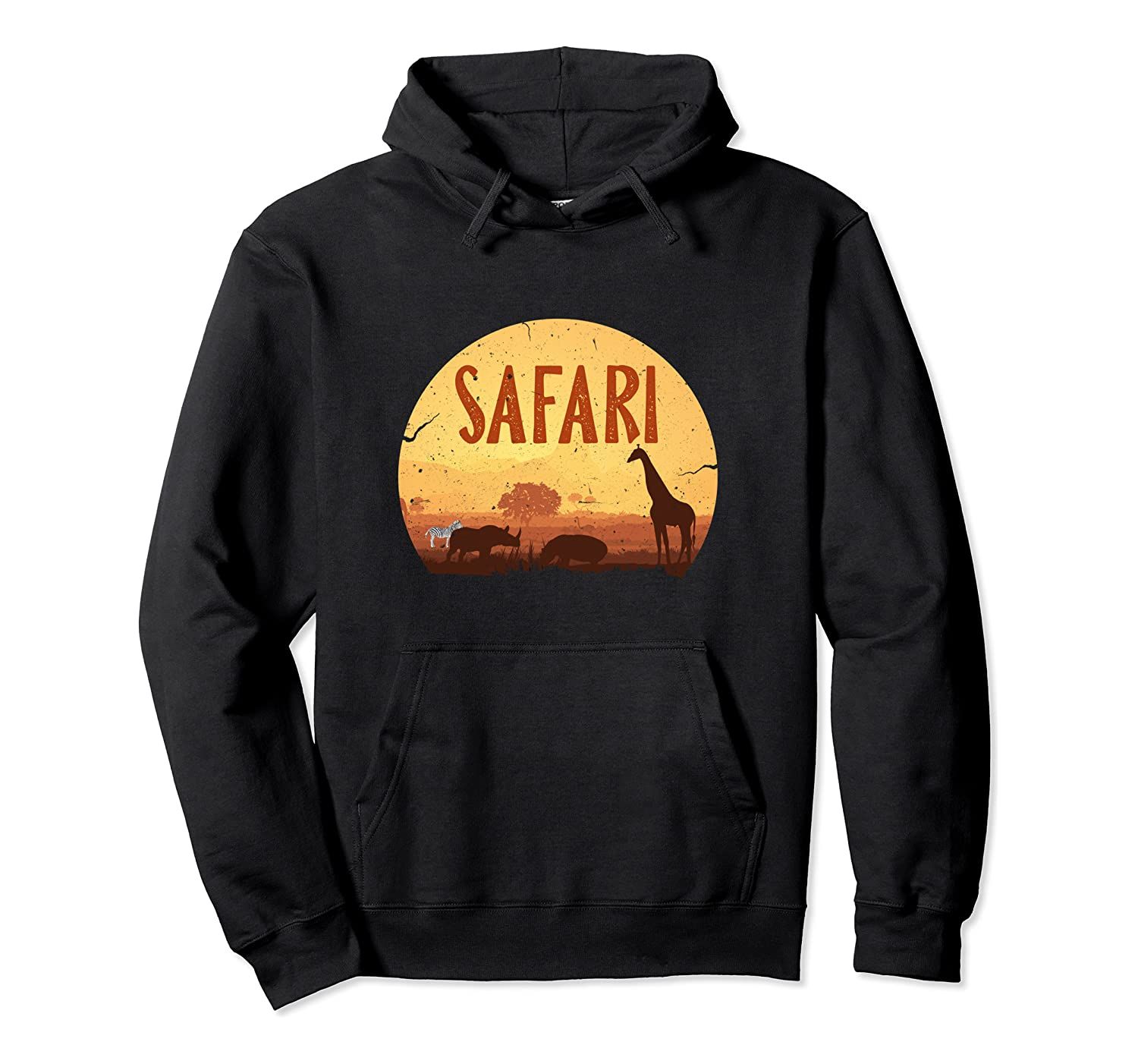 African Safari Wild Animals Beautiful Sunset View Apparel Pullover Hoodie, T-Shirt, Sweatshirt, Tank Top, Racerback, Dolman