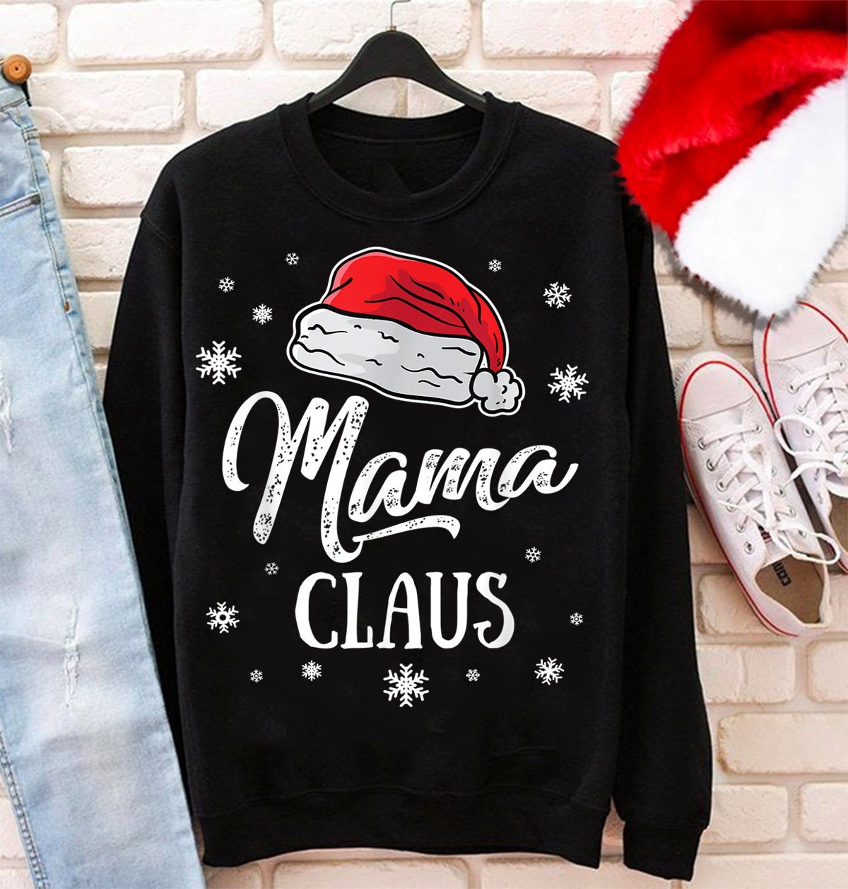 Mama Claus Sweatshirt Christmas Gift For Mom