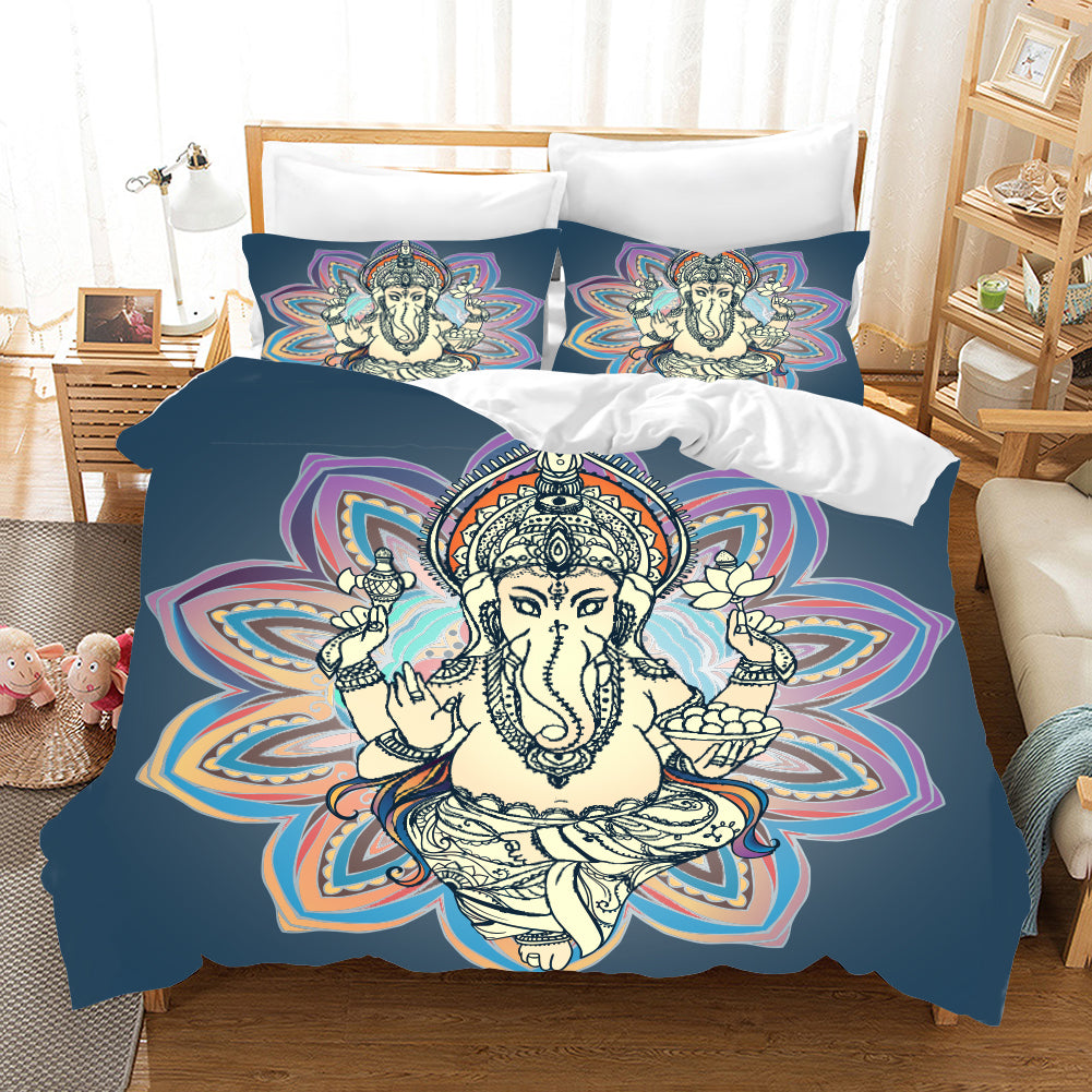 3D Blue Elephant Quilt Cover Set Bedding Set Pillowcases 108