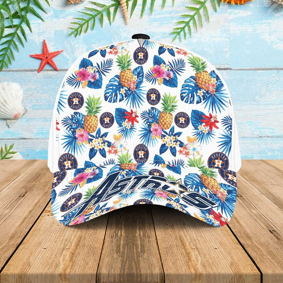 Houston Astros Hawaii Summer Pineapple Flowers Baseball Cap Ha87993