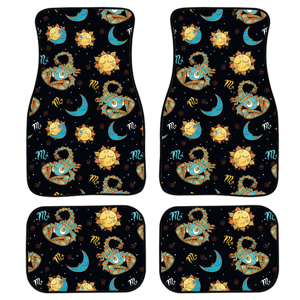 Cute Cartoon Scorpio Pattern Print Front And Back Car Floor Mats, Front Car Mat