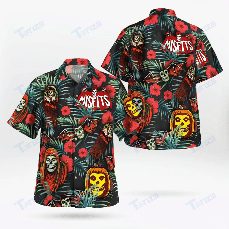 Halloween Skull Beware All Over Printed Hawaii Shirt Size S Ha5055