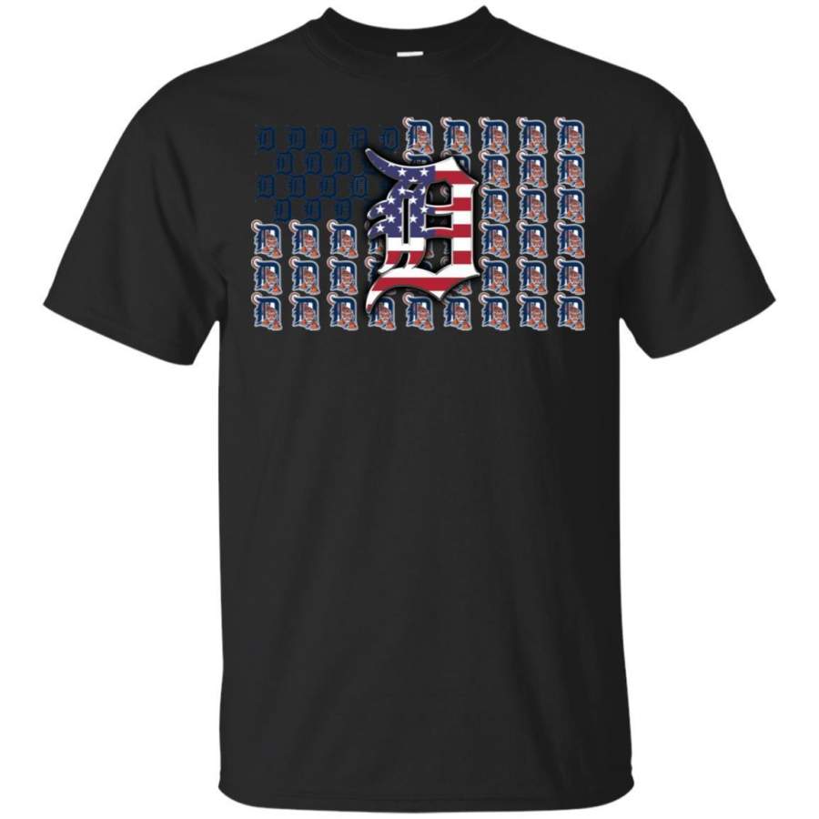 Detroit Tigers American Flag T-Shirt Men Women Fan