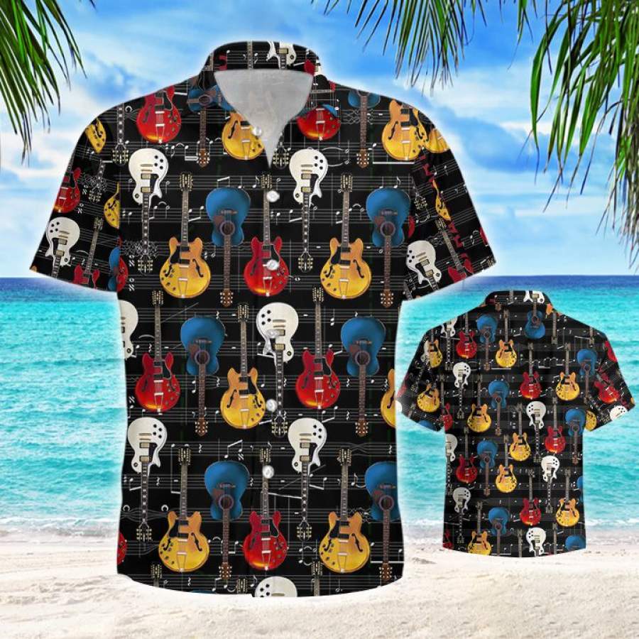 Guitar Retro Hawaiian Shirt Ha72884