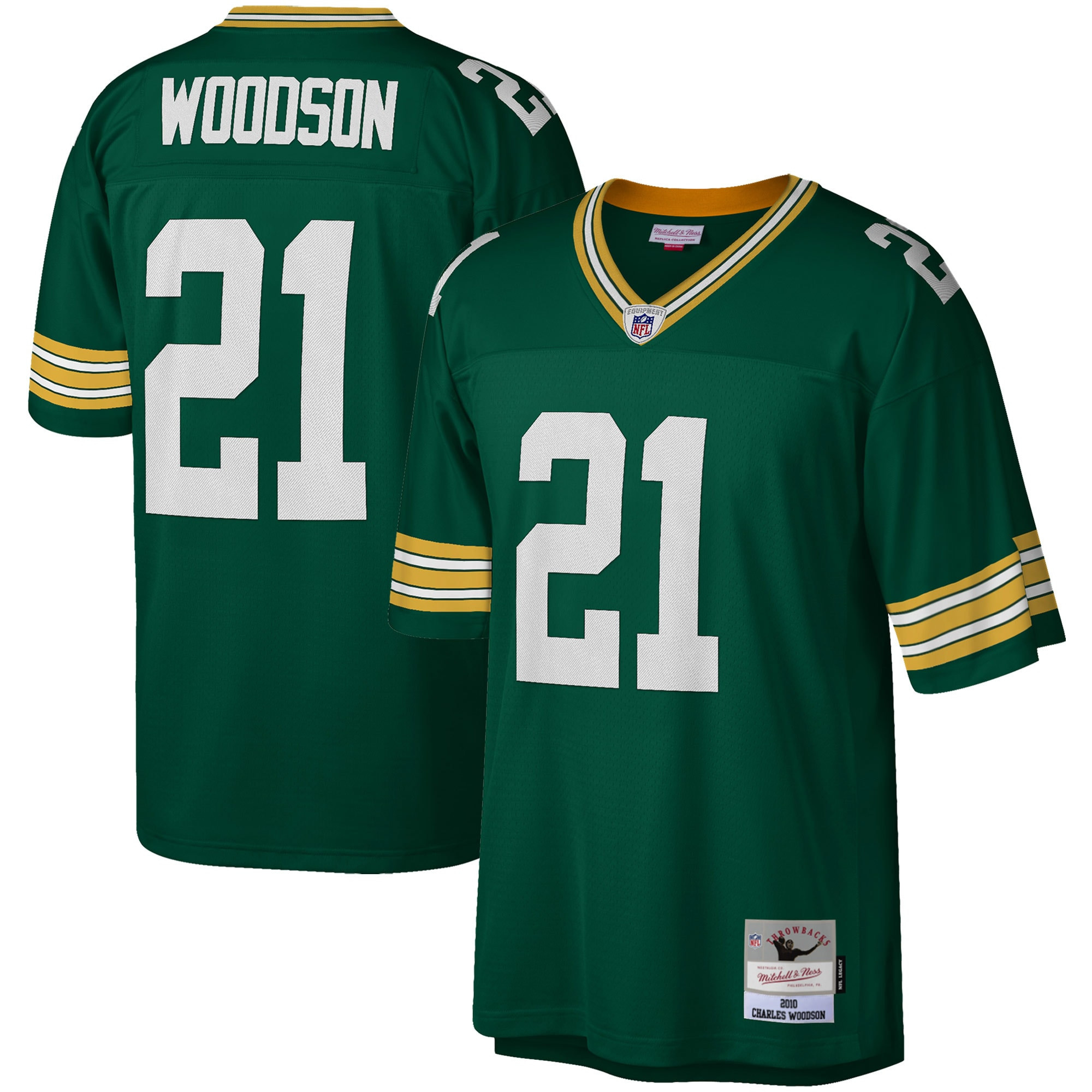 Charles Woodson Green Bay Packers Mitchell & Ness 2010 Legacy Replica Jersey – Green NFL