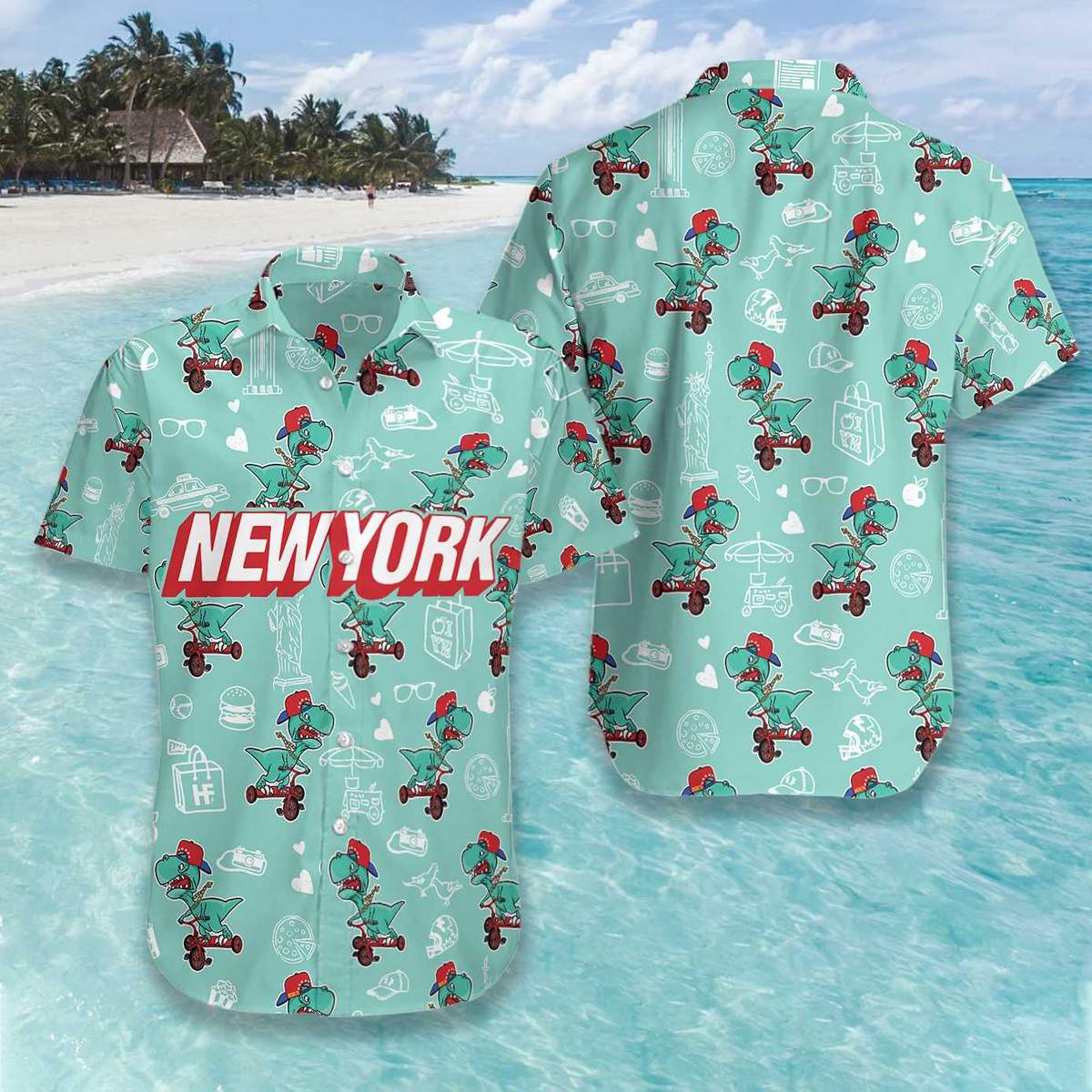 New York Dinosaur Hawaii Shirt For Men And Women Ha73525