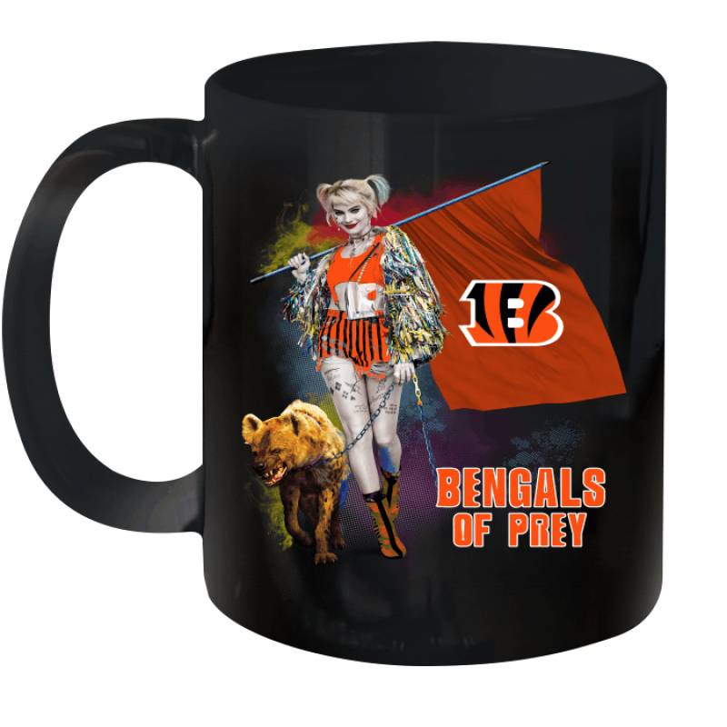 Harley Quinn flag Cincinnati Bengals Of Prey Ceramic Mug 11oz