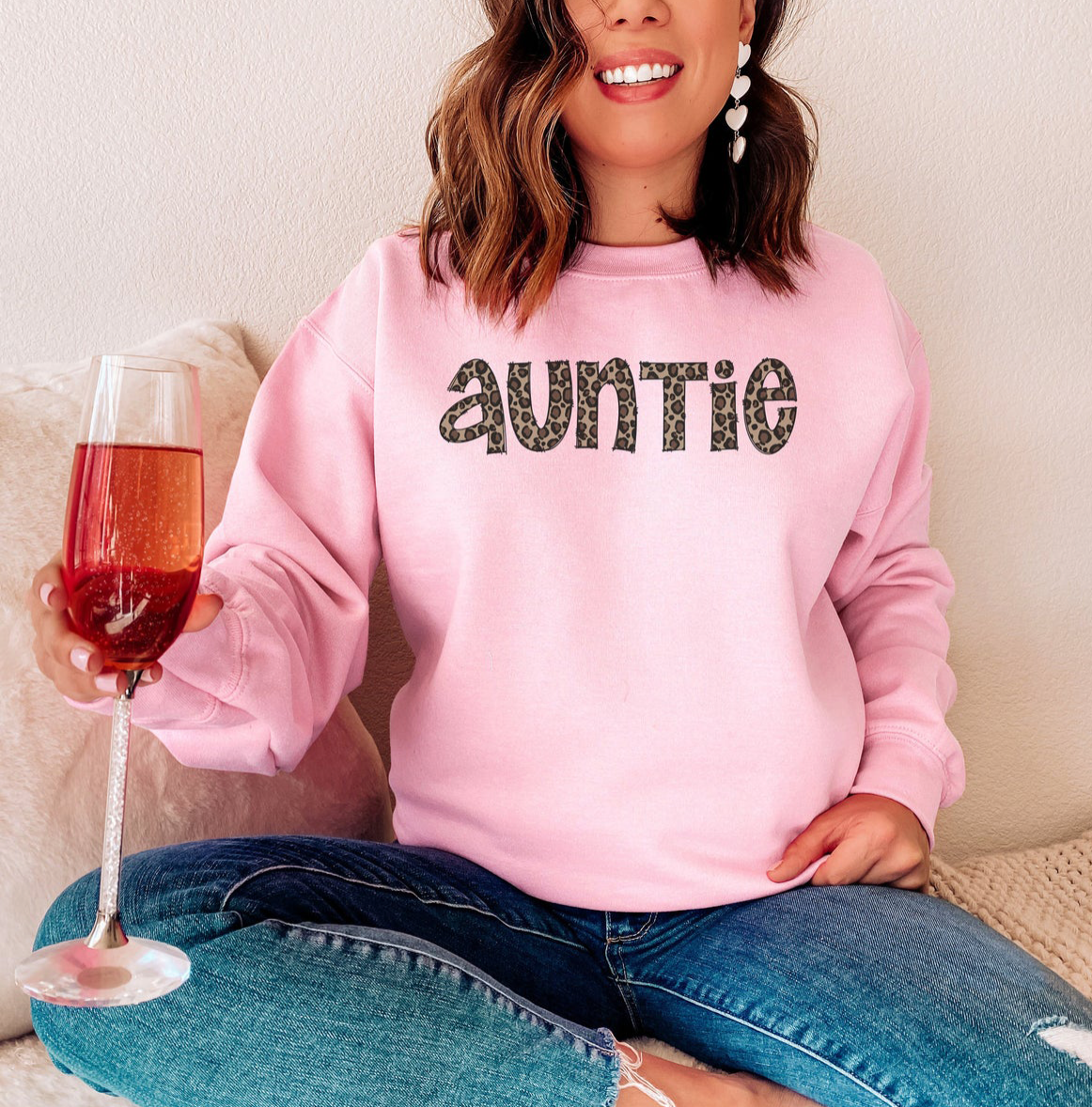 Leopard Auntie Sweatshirt |  Auntie Sweatshirt | Aunt Sweatshirt | Aunt Life Sweater | Gift for Aunt