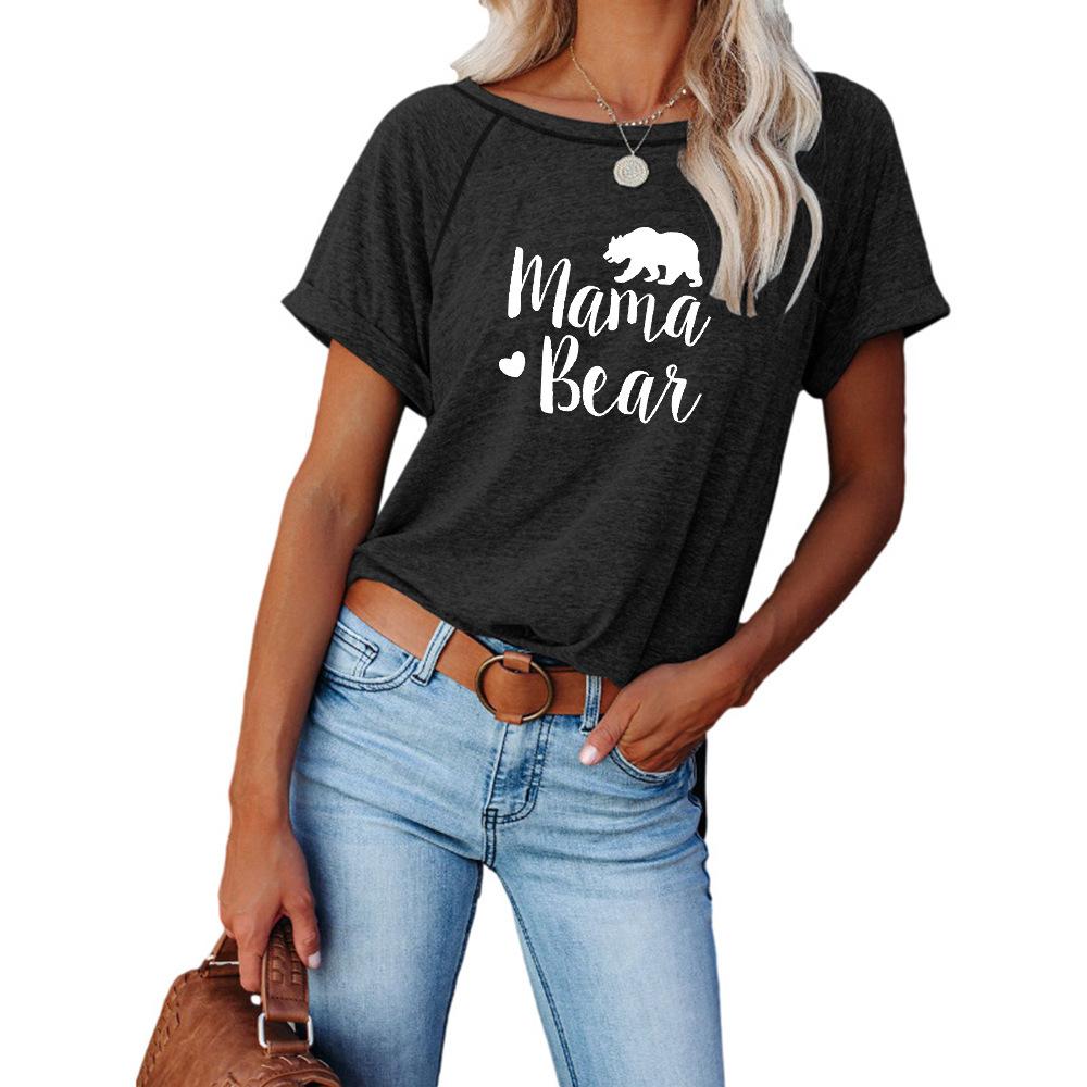 Women’S Mama Bear Casual Soft Top Tee Hipster T-Shirt