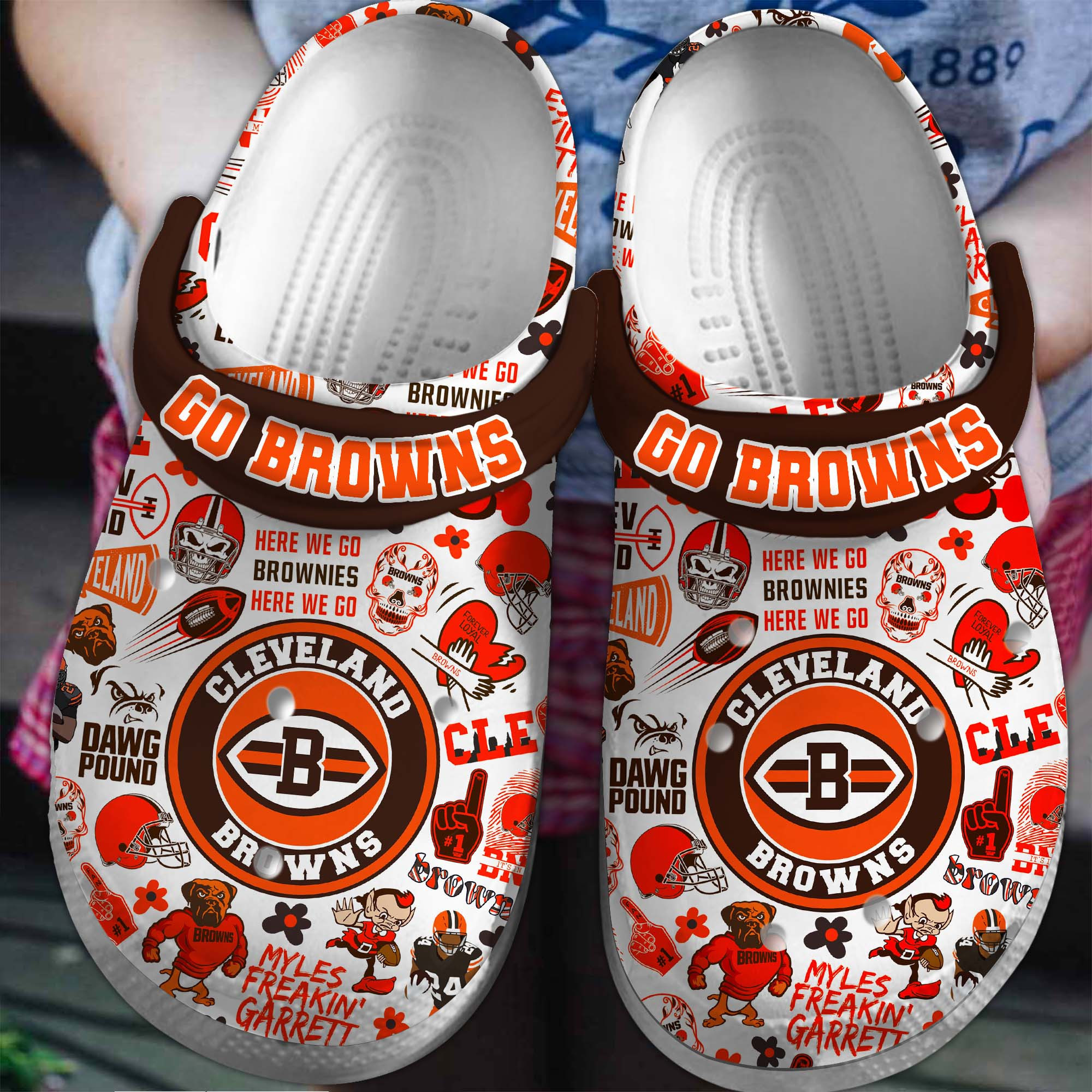 Cleveland Browns NFL Sport Crocs Crocband Clogs Shoes Comfortable For Men Women and Kids 4