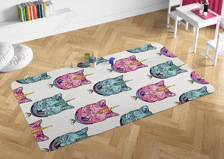 3D Cartoon Cat Whale Non-Slip Rug Mat 23