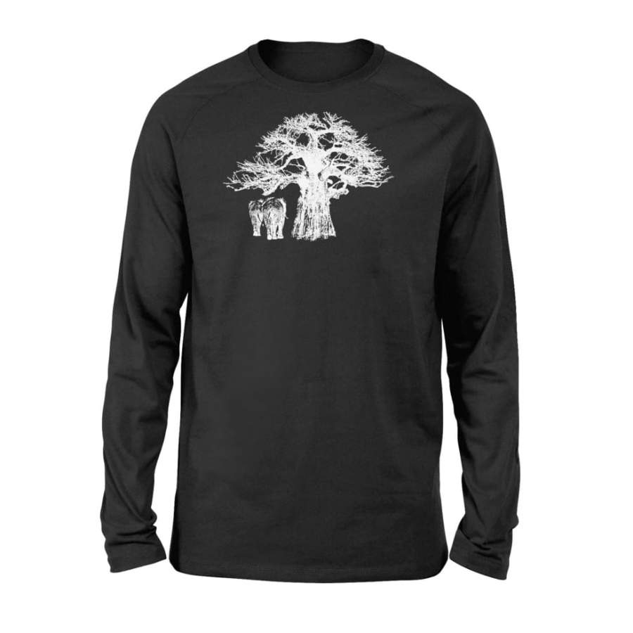 Baobab Tree and Elephants White – Standard Long Sleeve