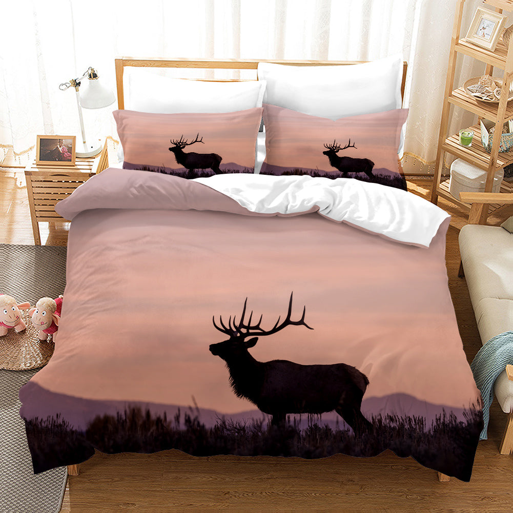 3D Animal Elk Quilt Cover Set Bedding Set Duvet Cover Pillowcases 94