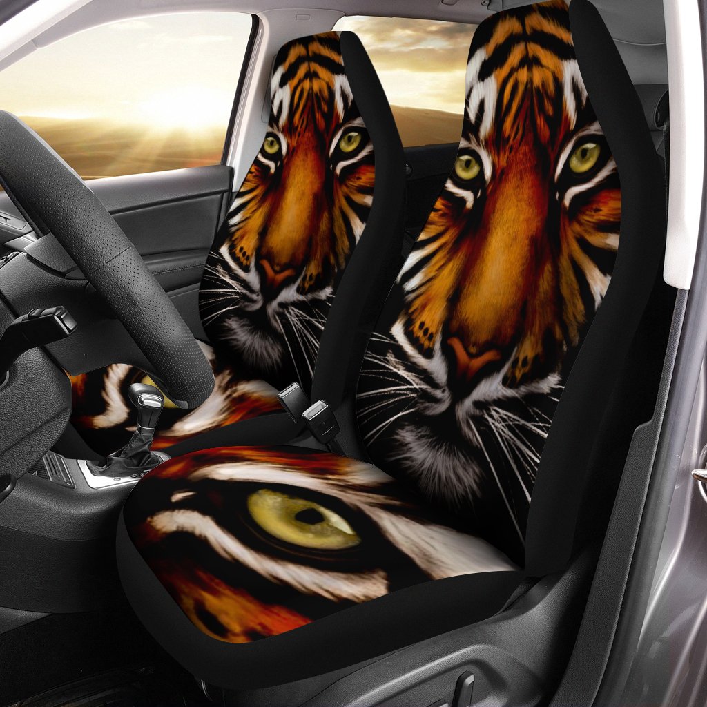 Yellow Eyes Tiger Car Seat Covers Cool Gifts Idea For Dad Car Accessories