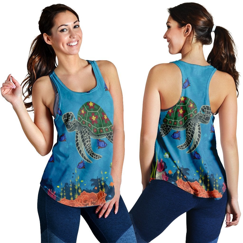 Hawaiian Sea Cartoon Racerback Tank Ha11869