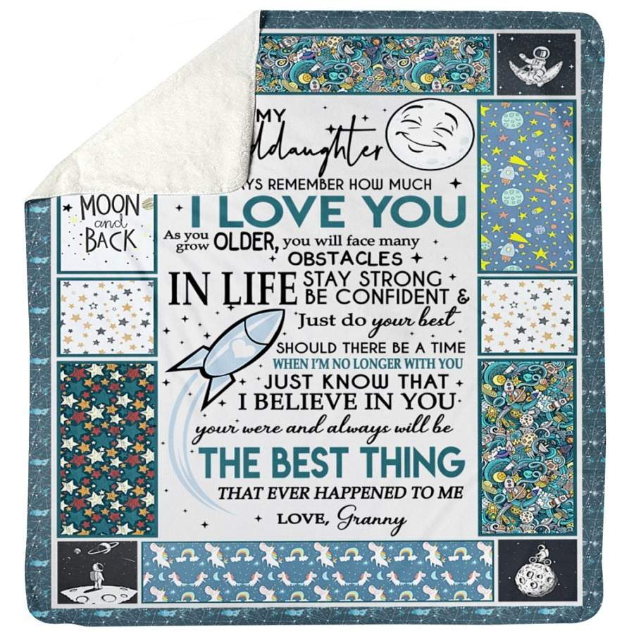 1 Day Left – Get Yours Nowlove You To The Moon And Back Lovely Message From Granny Gifts For Granddaughters Sherpa Blanket